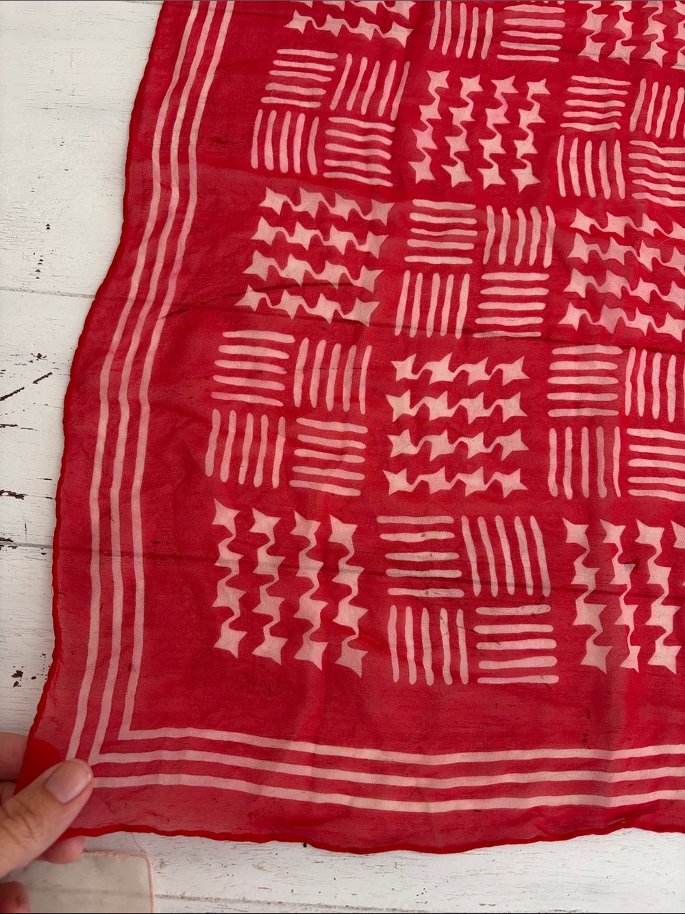Givenchy Red and Light Pink Geometric Silk Scarf vintage 24” square rare - Picture 3 of 6